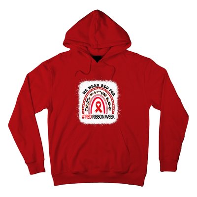 In October We Wear Red Ribbon Week Awareness Hoodie