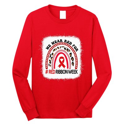 In October We Wear Red Ribbon Week Awareness Long Sleeve Shirt