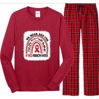 In October We Wear Red Ribbon Week Awareness Long Sleeve Pajama Set