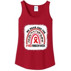 In October We Wear Red Ribbon Week Awareness Ladies Essential Tank