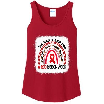 In October We Wear Red Ribbon Week Awareness Ladies Essential Tank