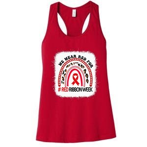 In October We Wear Red Ribbon Week Awareness Women's Racerback Tank