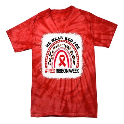 In October We Wear Red Ribbon Week Awareness Tie-Dye T-Shirt