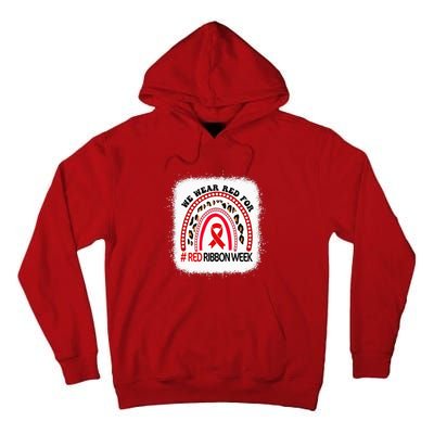 In October We Wear Red Ribbon Week Awareness Tall Hoodie