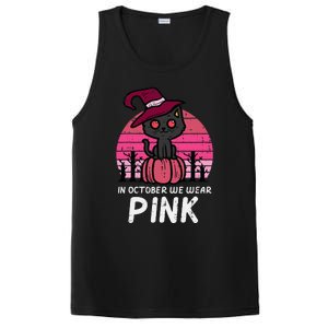 In October We Wear Pumpkin Cat Breast Cancer Awareness PosiCharge Competitor Tank