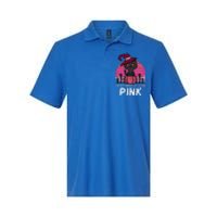 In October We Wear Pumpkin Cat Breast Cancer Awareness Softstyle Adult Sport Polo