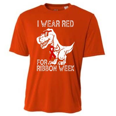 In October We Wear Red Ribbon Squad Week Awareness Cooling Performance Crew T-Shirt