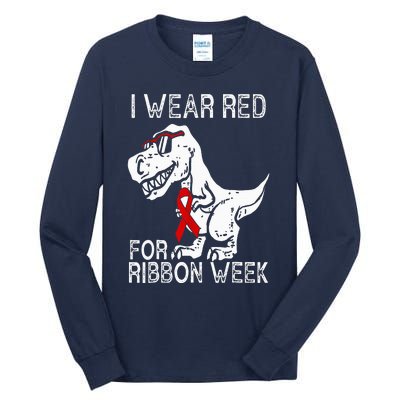 In October We Wear Red Ribbon Squad Week Awareness Tall Long Sleeve T-Shirt