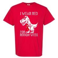 In October We Wear Red Ribbon Squad Week Awareness Garment-Dyed Heavyweight T-Shirt