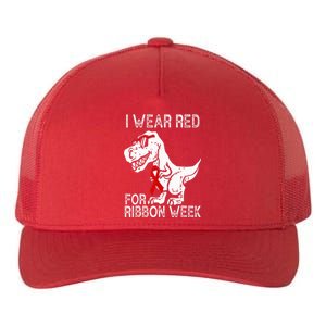 In October We Wear Red Ribbon Squad Week Awareness Yupoong Adult 5-Panel Trucker Hat