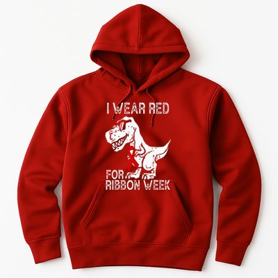 In October We Wear Red Ribbon Squad Week Awareness Hoodie