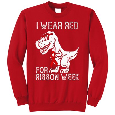 In October We Wear Red Ribbon Squad Week Awareness Sweatshirt