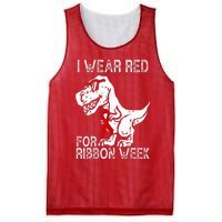 In October We Wear Red Ribbon Squad Week Awareness Mesh Reversible Basketball Jersey Tank