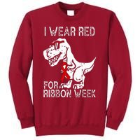 In October We Wear Red Ribbon Squad Week Awareness Tall Sweatshirt