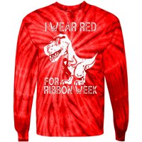 In October We Wear Red Ribbon Squad Week Awareness Tie-Dye Long Sleeve Shirt