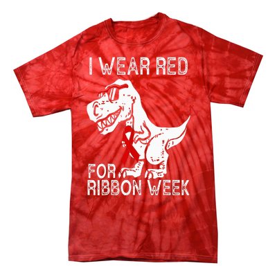 In October We Wear Red Ribbon Squad Week Awareness Tie-Dye T-Shirt