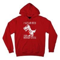 In October We Wear Red Ribbon Squad Week Awareness Tall Hoodie