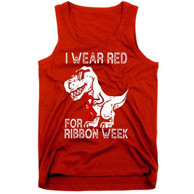 In October We Wear Red Ribbon Squad Week Awareness Tank Top