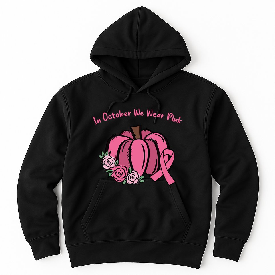 In October We War Pink Autumn Breast Cancer Hoodie