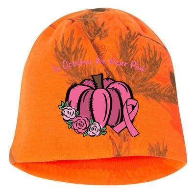 In October We War Pink Autumn Breast Cancer Kati - Camo Knit Beanie