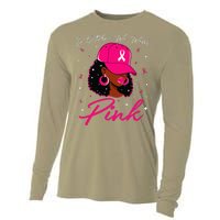 In October We Wear Pin.K Black Woman Breast Cancer Awareness Cooling Performance Long Sleeve Crew