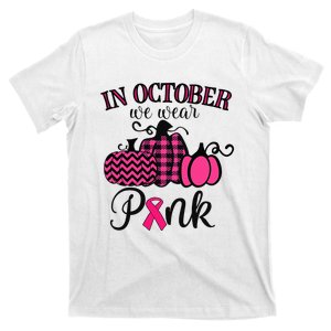 In October We Wear Thanksgiving Breast Cancer Awareness T-Shirt