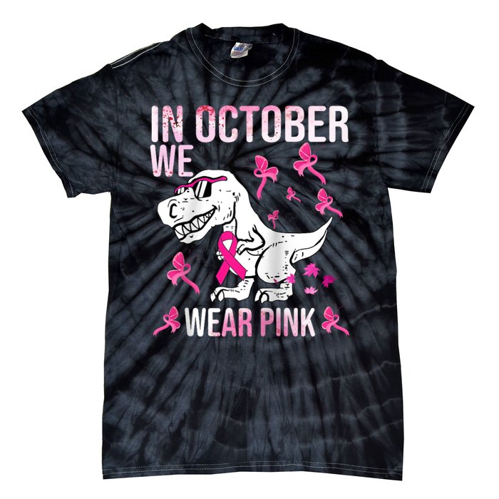 In October We Wear Ribbon Breast Cancer Awareness Tie-Dye T-Shirt