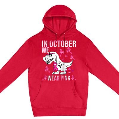 In October We Wear Ribbon Breast Cancer Awareness Premium Pullover Hoodie