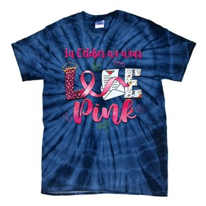 In October We Wear Love Postal Worker Breast Cancer Tie-Dye T-Shirt