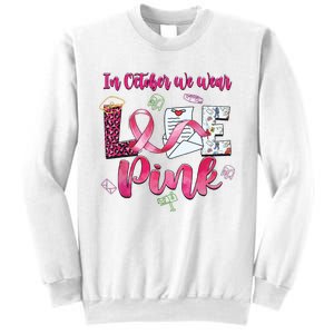 In October We Wear Love Postal Worker Breast Cancer Sweatshirt