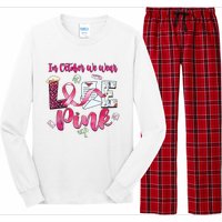 In October We Wear Love Postal Worker Breast Cancer Long Sleeve Pajama Set