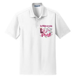 In October We Wear Love Postal Worker Breast Cancer Dry Zone Grid Polo