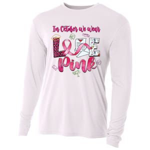 In October We Wear Love Postal Worker Breast Cancer Cooling Performance Long Sleeve Crew