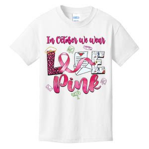 In October We Wear Love Postal Worker Breast Cancer Kids T-Shirt