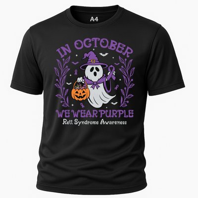 In October We Wear Purple Rett Syndrome Awareness Halloween Cooling Performance Crew T-Shirt