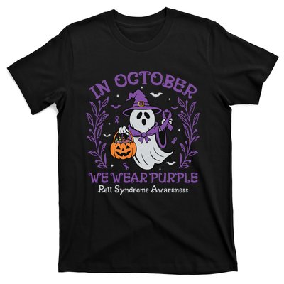 In October We Wear Purple Rett Syndrome Awareness Halloween T-Shirt