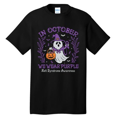 In October We Wear Purple Rett Syndrome Awareness Halloween Tall T-Shirt