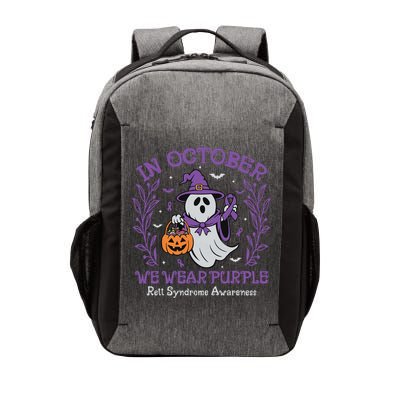 In October We Wear Purple Rett Syndrome Awareness Halloween Vector Backpack