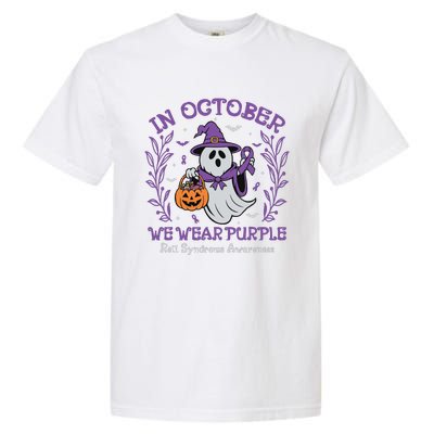 In October We Wear Purple Rett Syndrome Awareness Halloween Garment-Dyed Heavyweight T-Shirt