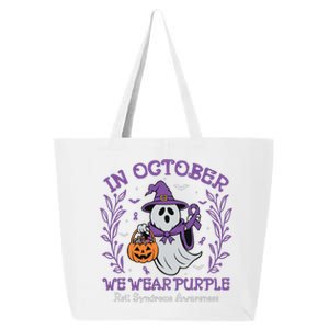 In October We Wear Purple Rett Syndrome Awareness Halloween 25L Jumbo Tote