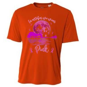 In October We Wear Pink Breast Cancer Awareness Moon Witch Great Gift Cooling Performance Crew T-Shirt