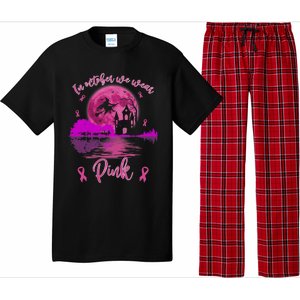 In October We Wear Pink Breast Cancer Awareness Moon Witch Great Gift Pajama Set