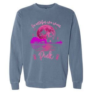 In October We Wear Pink Breast Cancer Awareness Moon Witch Great Gift Garment-Dyed Sweatshirt