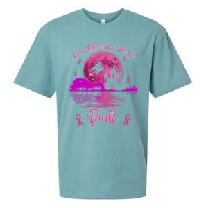 In October We Wear Pink Breast Cancer Awareness Moon Witch Great Gift Sueded Cloud Jersey T-Shirt