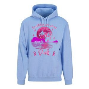 In October We Wear Pink Breast Cancer Awareness Moon Witch Great Gift Unisex Surf Hoodie