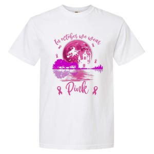 In October We Wear Pink Breast Cancer Awareness Moon Witch Great Gift Garment-Dyed Heavyweight T-Shirt