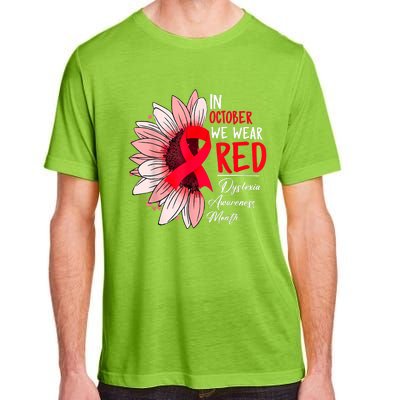 In October We Wear Red Sunflower Dyslexia Awareness Month Adult ChromaSoft Performance T-Shirt