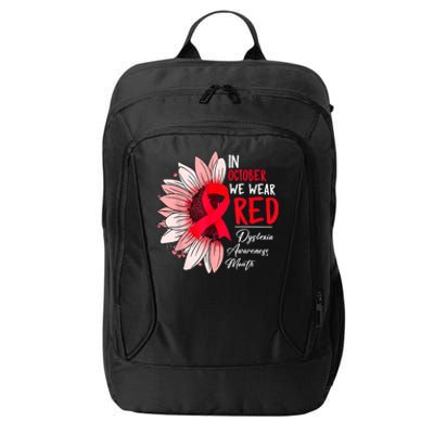 In October We Wear Red Sunflower Dyslexia Awareness Month City Backpack