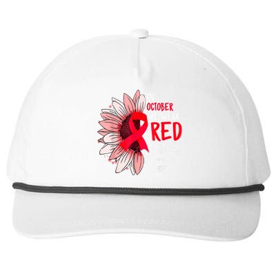 In October We Wear Red Sunflower Dyslexia Awareness Month Snapback Five-Panel Rope Hat