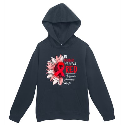 In October We Wear Red Sunflower Dyslexia Awareness Month Urban Pullover Hoodie